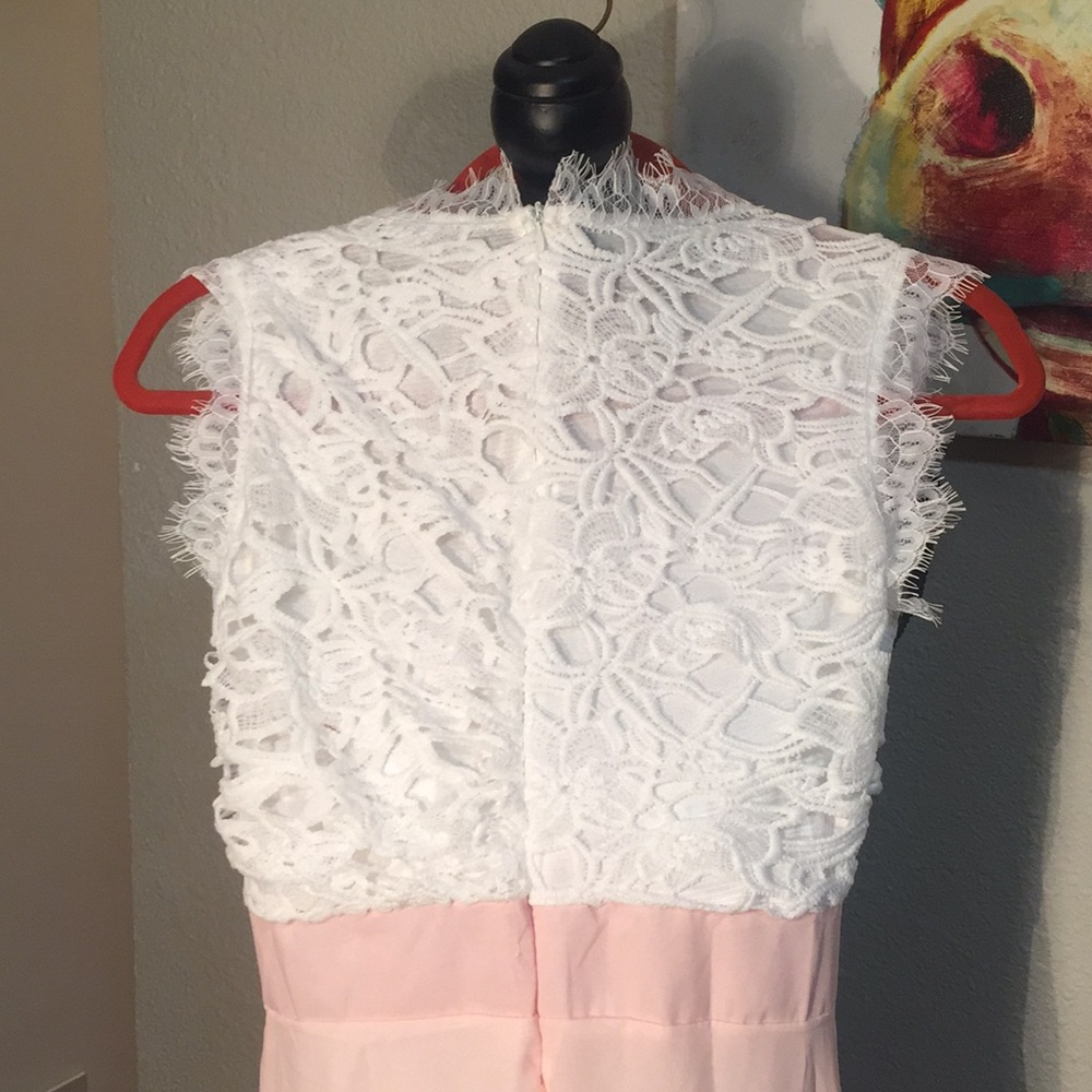 Silk and lace fitted maxi with side slit. NWOT! - Picture 3 of 3